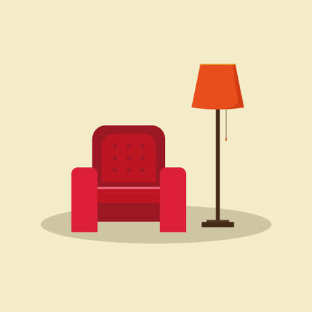 A simple composition of two interior elements. flat style.のイラスト素材