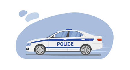 Police car in flat style. vector illustration.のイラスト素材