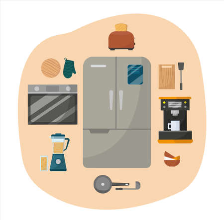 A set of kitchen and dining items. vector illustration.のイラスト素材