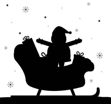 Christmas and New Year holiday composition with Santa Claus. vector illustration.のイラスト素材