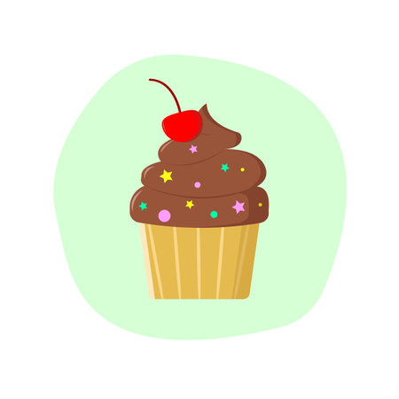 Cold ice cream with glaze. Bright ice cream in flat style.のイラスト素材