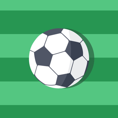 Soccer ball on green background. Vector illustration.のイラスト素材