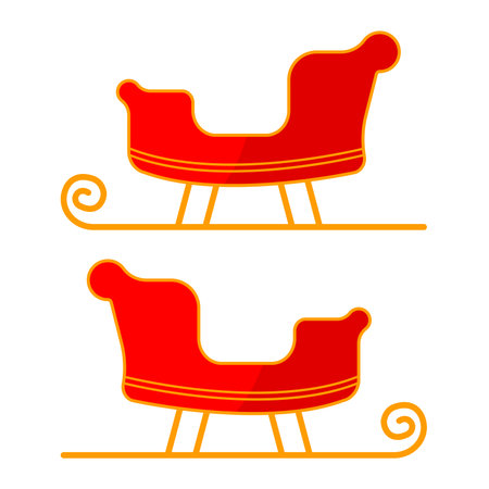 Christmas sleigh icon isolated on white background. Santa Claus Christmas transport concept.のイラスト素材