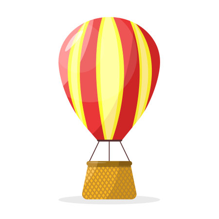 Hot air balloon icon on white background. Air transport. Leisure and entertainment concept.のイラスト素材
