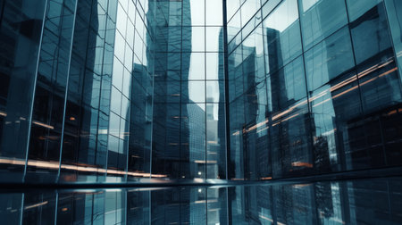 Abstract city building skyline metropolitan area in contemporary color style and futuristic effects. Al generated illustrationの素材