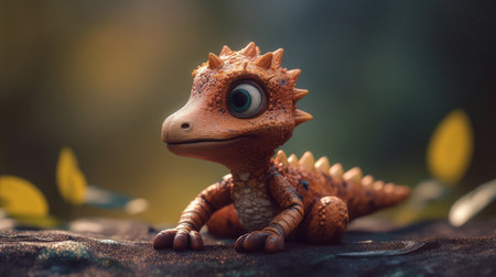 Cute dino realistic isolated background photorealistic. Al generated illustrationの素材