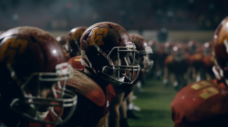 Match of american football realistic photo realistic. Al generated illustrationの素材