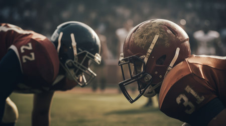 Match of american football realistic photo realistic. Al generated illustrationの素材
