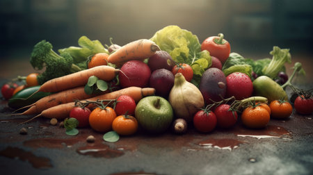 World vegetable day vegetable on the world fresh. Al generated illustrationの素材