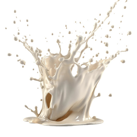 Abstract Milk splashes. Transparent isolated background. AI generatedの素材