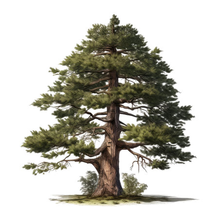 Pine tree. Transparent isolated background. AI generatedの素材