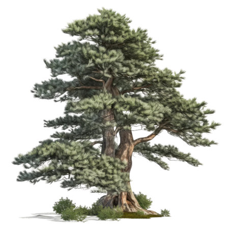Pine tree. Transparent isolated background. AI generatedの素材