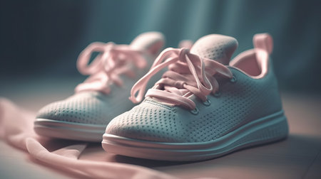 Stylish children's sneakers. Al generatedの素材