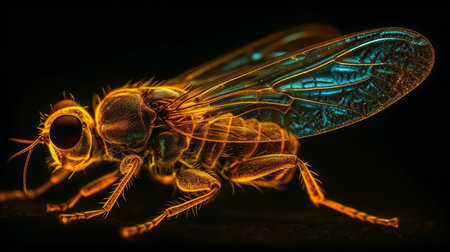 Fireflys glowing body, macro. AI generated illustrationの素材