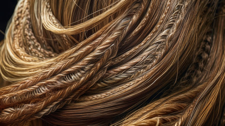 Intricate women's braided hairstyle blonde hair. AI generated illustrationの素材