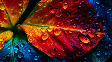 Vibrant colors in a flower petal. AI generated illustrationの素材