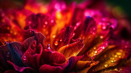 Vibrant colors in a flower petal. AI generated illustrationの素材