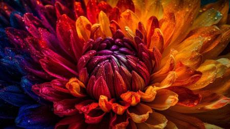 Vibrant colors in a flower petal. AI generated illustrationの素材