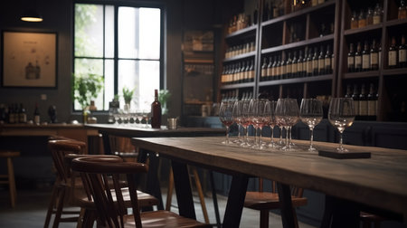 Wine tasting room A room or space designated. AI generated illustrationの素材