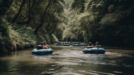 Descent on the river in circlesの素材