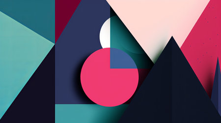 Minimalistic design featuring geometric shapes. AI generated illustrationの素材