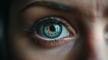 Macro close-up of Woman eye. AI generated illustrationの素材