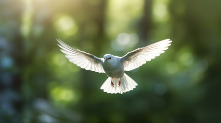A soft focus image of a bird flying with shallow AI generated illustrationの素材