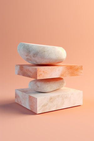 Render of a White Stone Pedestal for Pproducts AI generated illustrationの素材