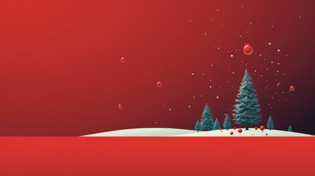 Minimalist Christmas and New Year celebration wallpaper AI generated illustrationの素材