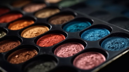 Closeup shot of eyeshadow cosmetics makeup Profession AI generated illustrationの素材
