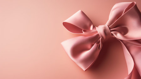 pink bow on a pink background AI generated illustrationの素材
