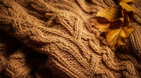 Knitted texture woolen textured sweater Fall AI generated illustrationの素材