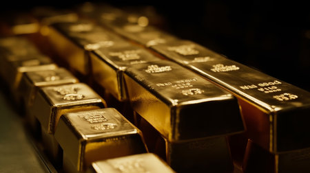 gold bars AI generated illustrationの素材