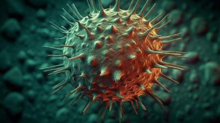 Virus cell AI generated illustrationの素材