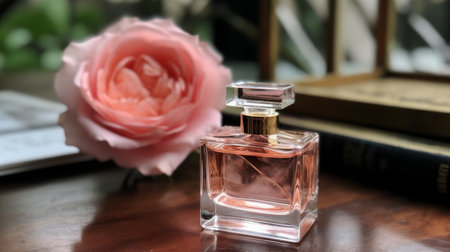 Sweet rose perfume love romance gift anniversary AI generated illustrationの素材