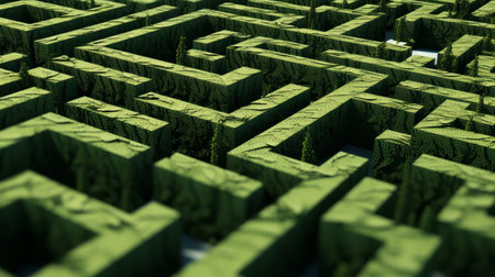 multi-layered hedge maze symbolizing business complexity AI generated illustrationの素材