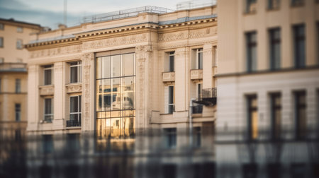 law building blurred background unfocused AI generated illustrationの素材