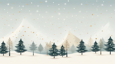 Cute and simple Christmas backdrop for a calming holiday wallpaper AI generated illustrationの素材