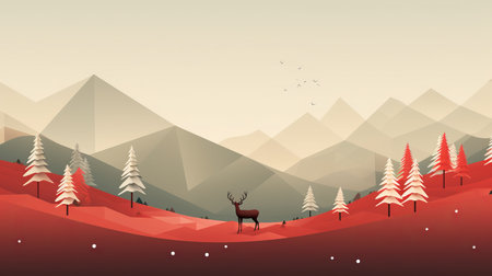 Feel the holiday spirit through a minimalist New Year scene AI generated illustrationの素材