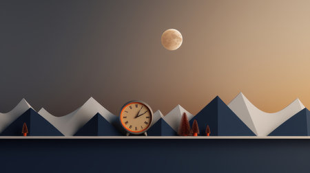 New Year scene with selectively minimalistic elements AI generated illustrationの素材