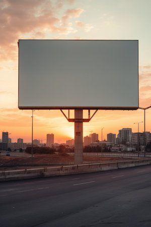 A bill blankboard at sunset without any distractions AI generated illustrationの素材