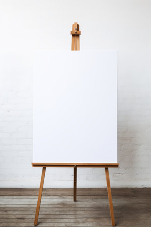 A blank canvas set against a clean white background AI generated illustrationの素材
