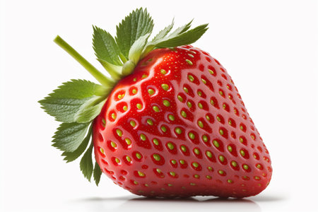 Strawberry isolated on white background AI-Generated images. Fresh red berry on white backgroundの素材