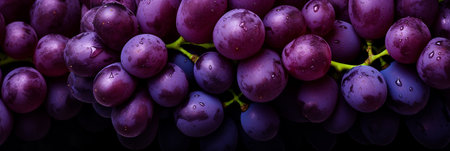 Fresh grapes background. Fruit market. AI-Generated imageの素材