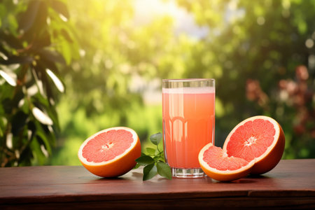 Grapefruit and pomelo, grapefruit juice. Fruit and citrus, drink, food, beverage, juicy and drinkingの素材