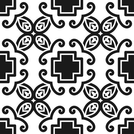 Abstract seamless black and white color pattern for wallpapers and backgrounds. Vector template can be used for design of wallpaper, fabric, oilcloth, textile, wrapping paper and otherのイラスト素材