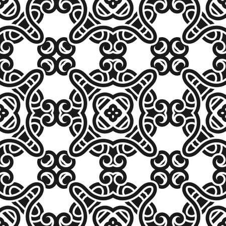 Abstract seamless black and white color pattern for wallpapers and backgrounds. Vector template can be used for design of wallpaper, fabric, oilcloth, textile, wrapping paper and otherのイラスト素材