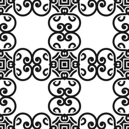 Abstract seamless black and white color pattern for wallpapers and backgrounds. Vector template can be used for design of wallpaper, fabric, oilcloth, textile, wrapping paper and otherのイラスト素材