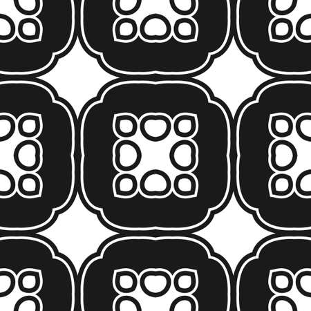 Abstract seamless black and white color pattern for wallpapers and backgrounds. Vector template can be used for design of wallpaper, fabric, oilcloth, textile, wrapping paper and otherのイラスト素材