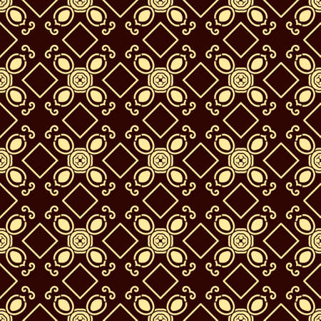 Seamless vintage wallpaper pattern. Ornamental decorative background. Vector template can be used for design of wallpaper, fabric, oilcloth, textile, wrapping paper and other designのイラスト素材